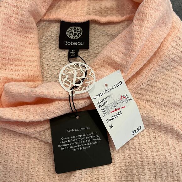 Bobeau NEW Blush Turtleneck Cowl Neck Sweater Size Medium new with tags - Picture 7 of 9